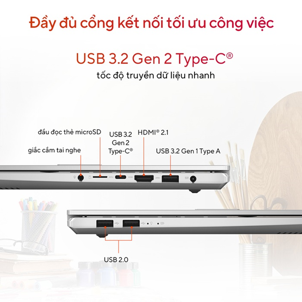 Asus Vivobook 15 Pro OLED sở hữu kết nối đa dạng, tiện ích