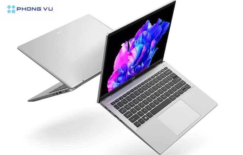Acer Swift Go SFG14-72-55HZ là một laptop với thiết kế mỏng nhẹ, chỉ 1.32 kg và 14.9 mm trang bị CPU AI