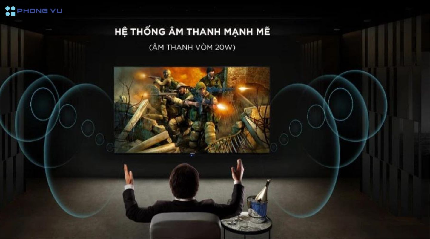Công nghệ âm thanh được tích hợp trên Smart Tivi Asanzo giúp bạn tận hưởng trọn vẹn phút giây giải trí cùng người thân và gia đình