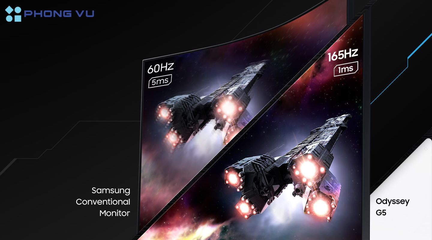 Màn hình LCD Samsung 27" LS27CG552EEXXV cho thời gian phản hồi nhanh, đáp ứng mọi cuộc chơi game thỏa thích