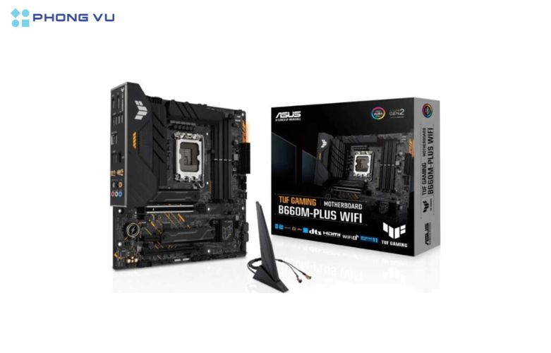 Mainboard ASUS TUF GAMING B660M-PLUS WIFI có thiết kế bền bỉ, chắc chắn