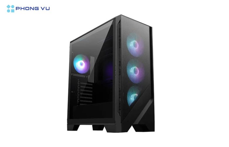 PC Phong Vũ Gaming IN50154 sở hữu thiết kế ấn tượng với case MSI MAG FORGE 320R AIRFLOW