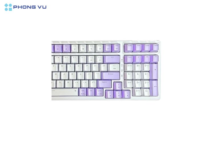 Bàn phím cơ Gaming Newmen GM328, White – Purple, Blue Switch kết nối cổng USB Type-C