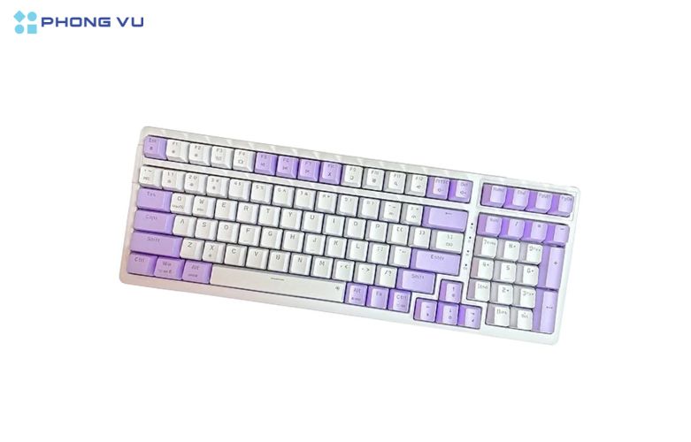 Bàn phím cơ Gaming Newmen GM328, White – Purple, Blue Switch có tính thẩm mỹ, độ bền cao
