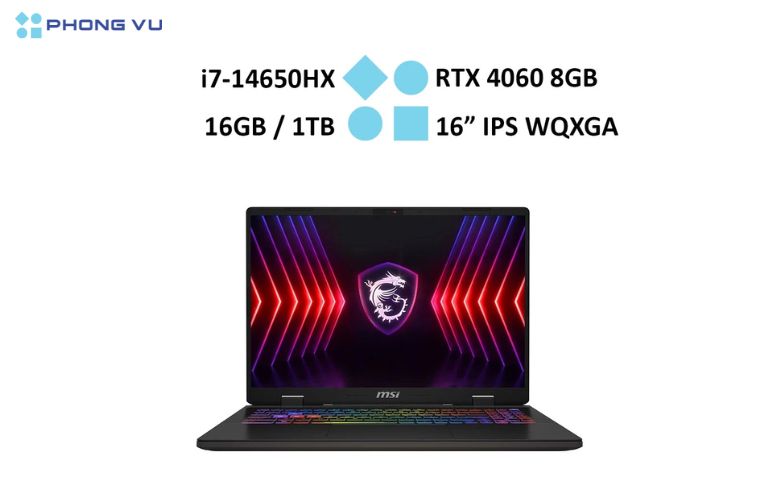 Laptop MSI Sword 16 HX B14VFKG-460VN (i7-14650HX/RAM 16GB/1TB SSD/Windows 11) có màn hình 16” IPS (2560 x 1600)