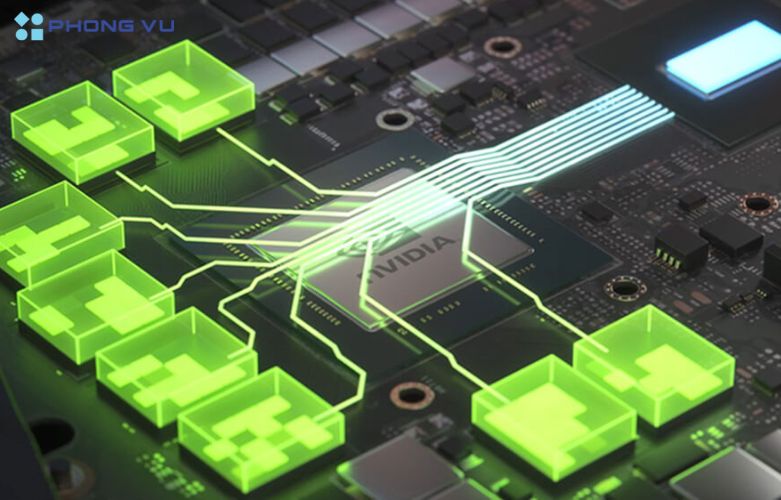 Card đồ họa RTX 4070 8GB GDDR6 mạnh mẽ  phối hợp nhịp nhàng với Intel UHD Graphics