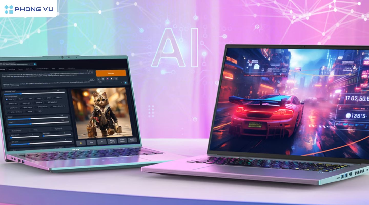Máy tính laptop Acer AI được tích các tool trí tuệ nhân tạo để tối ưu hóa công việc của người dùng
