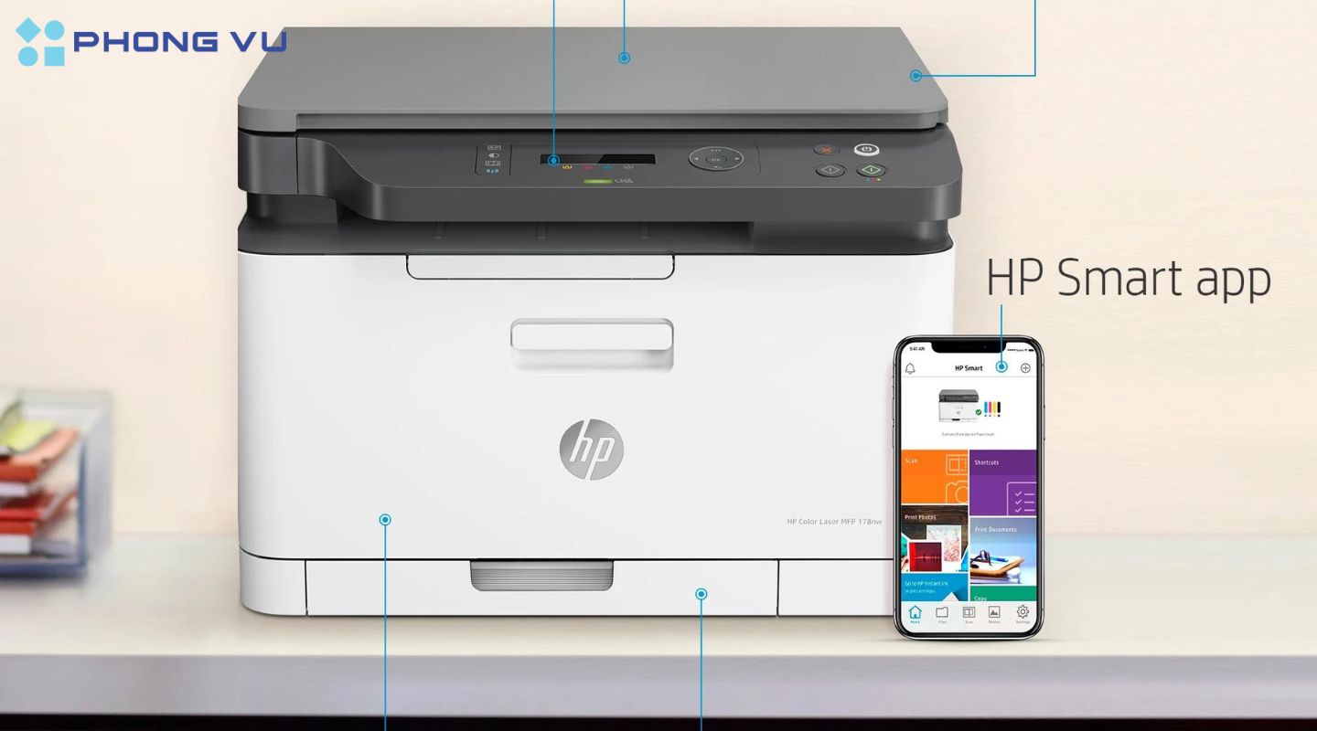 Kết nối in mọi lúc mọi nơi không cần máy tính với HP Color Laser MFP 178nw
