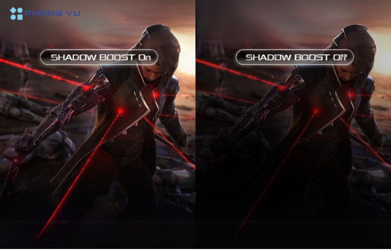 Công nghệ ASUS Shadow Boost giúp làm sáng các vùng tối trong game