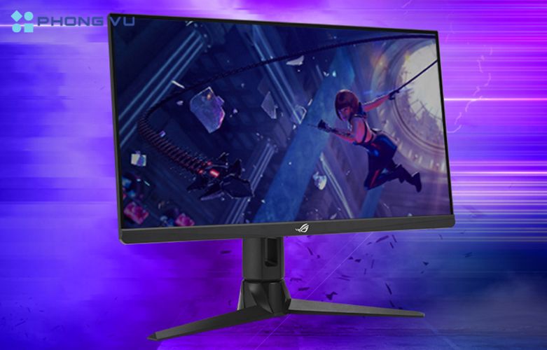 Thiết kế của ASUS ROG Strix XG259CM chắc chắn, tạo không gian chơi game cực đã