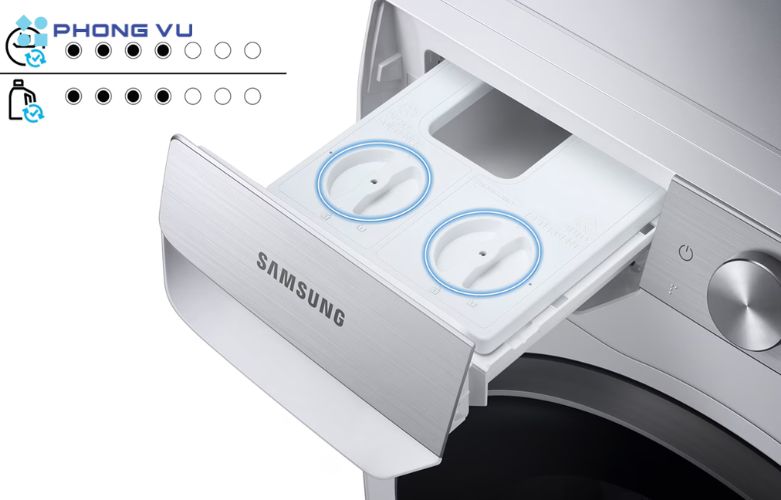 AI Dispenser còn giúp người dùng tiết kiệm thời gian và công sức trong việc chuẩn bị nước giặt và nước xả