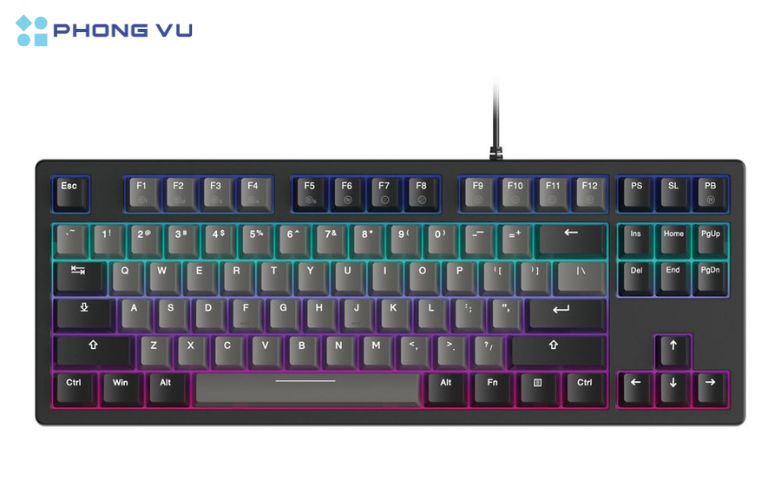 Ngoại hình bắt mắt của Bàn phím cơ Gaming DAREU EK87 v2 gray-black
