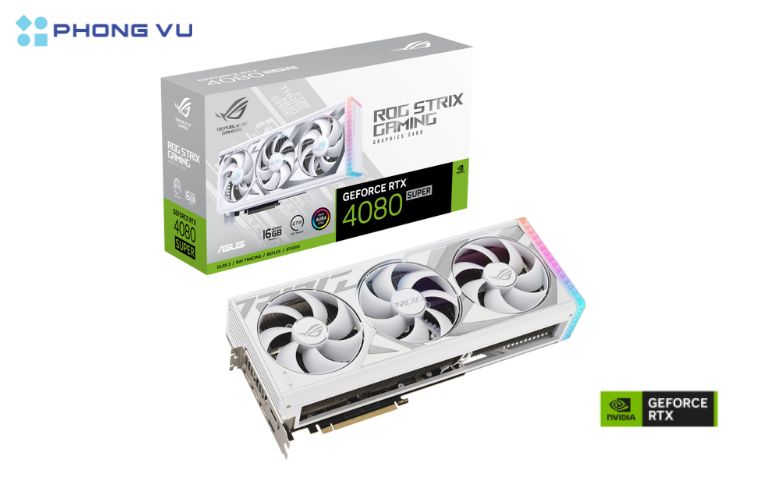 Thiết kế độc đáo của ASUS ROG Strix GeForce RTX 4080 SUPER không chỉ mang lại vẻ ngoài ấn tượng mà còn đảm bảo hiệu suất hoạt động tối ưu, đáp ứng nhu cầu của các game thủ và người dùng chuyên nghiệp