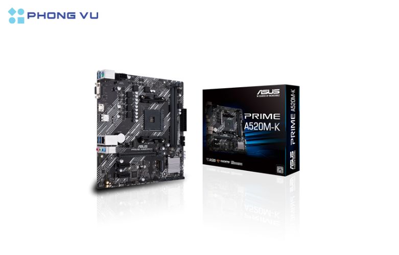 Với thiết kế nhỏ gọn và linh hoạt, ASUS PRIME A520M-K là sự lựa chọn lý tưởng cho các hệ thống máy tính tầm trung và gaming