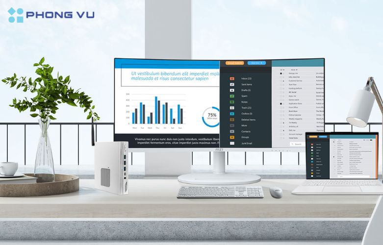 Với khả năng hiển thị hình ảnh sắc nét và màu sắc chân thực, màn hình không chỉ phù hợp cho công việc văn phòng mà còn đáp ứng tốt nhu cầu sáng tạo nội dung, chỉnh sửa hình ảnh và video chuyên nghiệp.