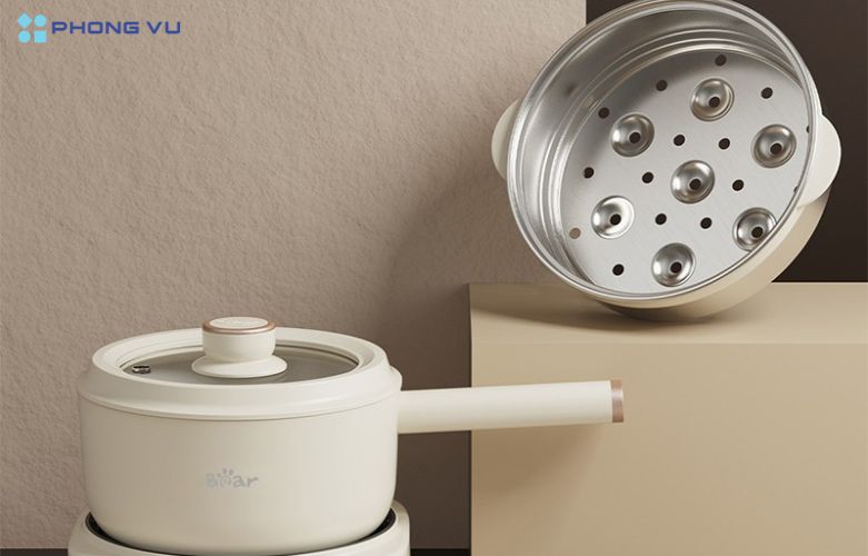 Nồi lẩu điện đa năng Bear SB-NL25L không chỉ sở hữu thiết kế đẹp mắt, hiện đại mà còn được làm từ những chất liệu cao cấp