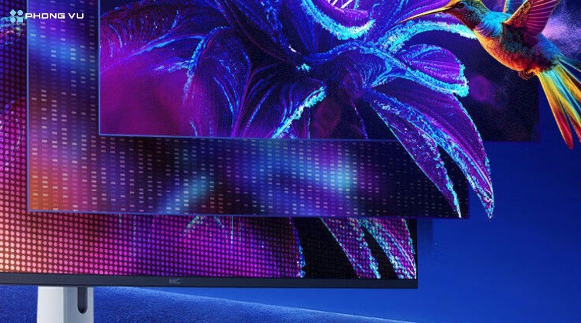 Sử dụng tấm nền IPS, VA và QD-OLED với hình ảnh sống động, màu sắc rõ ràng, sắc nét