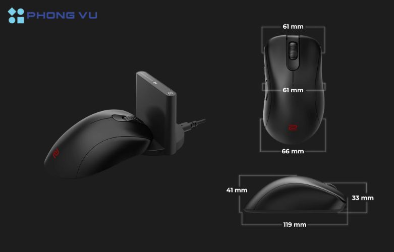 Chuột gaming không dây ZOWIE EC3-CW phù hợp với game thủ chuyên nghiệp hoặc những người thường xuyên phải thao tác chuột trong thời gian dài