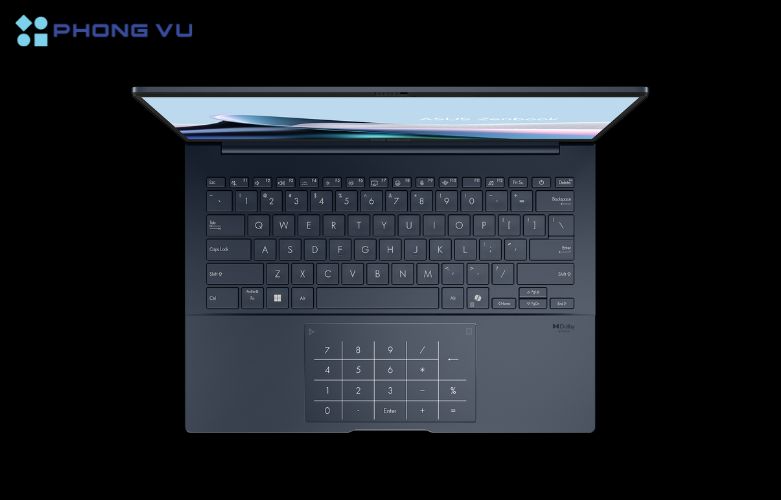 Laptop ASUS Zenbook 14 UX3405CA-PZ204WS cho trải nghiệm gõ phím thoải mái, tối ưu không gian làm việc trên một chiếc laptop nhỏ gọn.