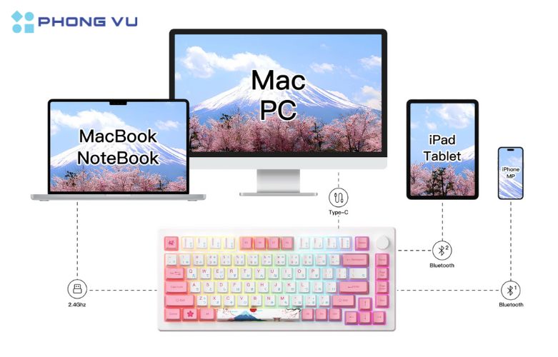 Chức năng đồng bộ ánh sáng cũng giúp bàn phím phối hợp hài hòa với các thiết bị RGB khác, tạo nên không gian làm việc hoặc chơi game đậm chất cá nhân
