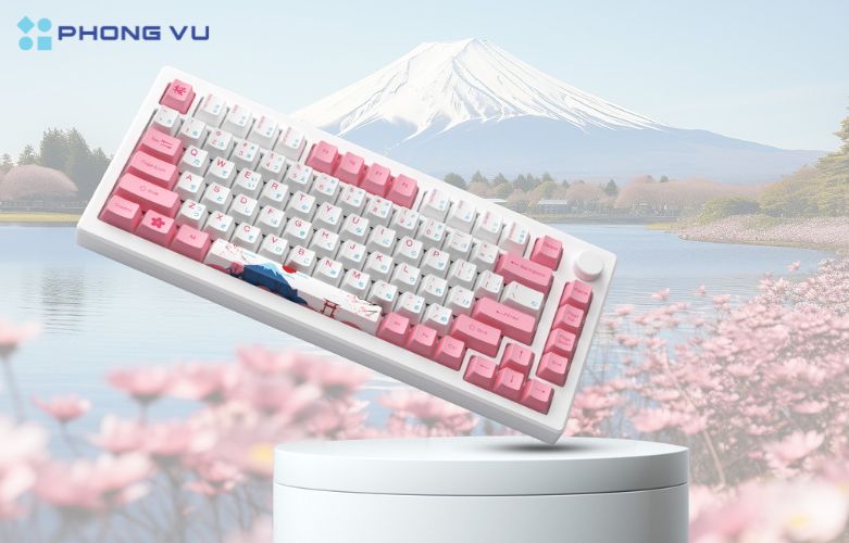 Thiết kế Bàn phím cơ không dây AKKO MOD007B-HE PC Tokyo Sakura Pink làm hài lòng những người yêu thích sự gọn gàng, đẹp mắt và phong cách riêng biệt