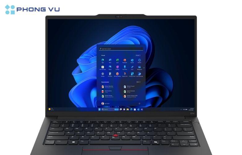 Với độ phủ màu 45% NTSC, màn hình của máy tính xách tay Lenovo ThinkPad E14 Gen 6 phù hợp cho các tác vụ văn phòng, xem phim và chỉnh sửa hình ảnh cơ bản