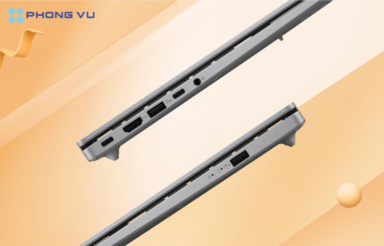 Laptop ASUS Vivobook 16 M1607KA-MB091WS giúp người dùng dễ dàng kết nối với các thiết bị ngoại vi, mở rộng không gian làm việc và tận dụng tối đa hiệu suất của máy