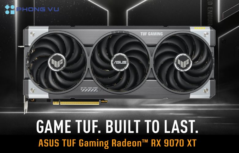 Card màn hình ASUS TUF Gaming Radeon™ RX 9070 XT OC Edition 16GB GDDR6 16GB GDDR6 mang hiệu năng cao phục vụ việc chơi game hoặc làm việc đồ họa