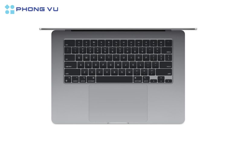 Bàn phím và trackpad trên MacBook Air M3 mang lại trải nghiệm gõ và thao tác mượt mà, chính xác, giúp nâng cao năng suất làm việc cho người dùng văn phòng và sáng tạo nội dung