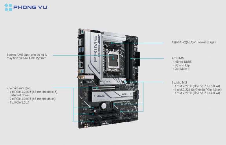 Sở hữu thiết kế ATX, hiệu năng mạnh mẽ và khả năng mở rộng linh hoạt