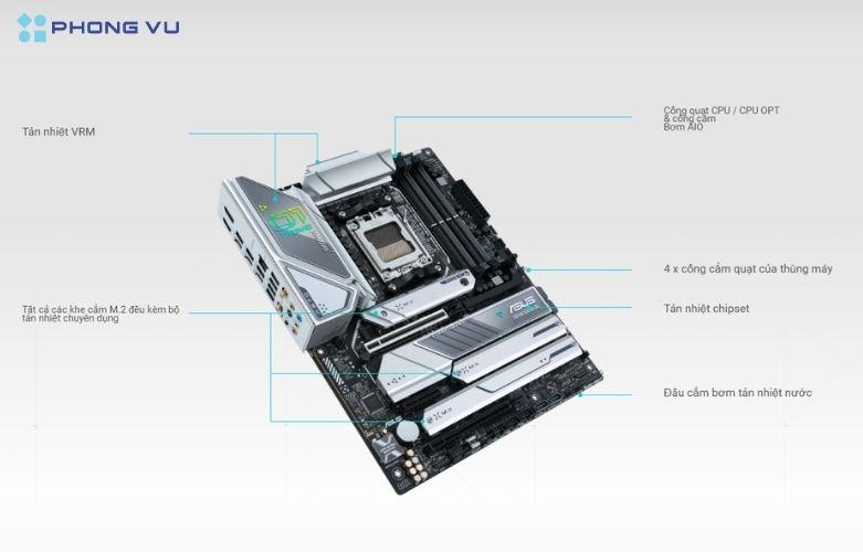 Thiết kế ATX mạnh mẽ với hệ thống tản nhiệt tối ưu giúp duy trì hiệu suất ổn định trong thời gian dài