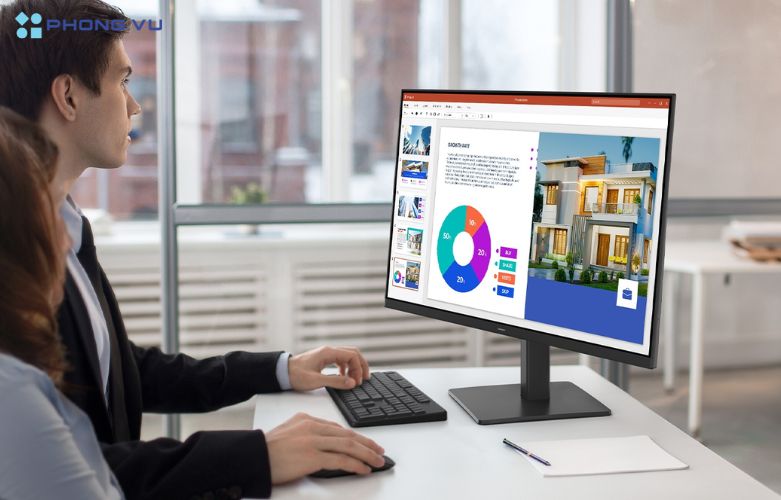 Độ sáng 250 cd/m², độ tương phản tĩnh 1000:1 – Hiển thị rõ nét ngay cả trong điều kiện ánh sáng mạnh, phù hợp cho văn phòng và giải trí