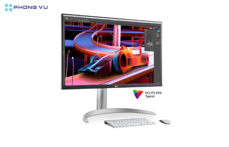 Màn hình LCD LG 27inch 27UP850K-W.ATV sở hữu thiết kế viền siêu mỏng, mở rộng không gian hiển thị và mang đến trải nghiệm hình ảnh sống động, chân thực hơn