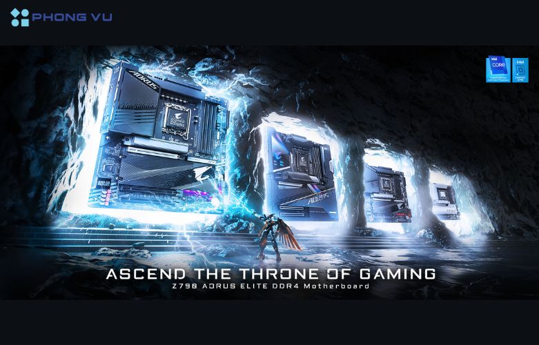Thiết kế GIGABYTE Z790 A ELITE DDR4 chuẩn gaming với độ bền vượt trội và phong cách mạnh mẽ cho trải nghiệm cao cấp