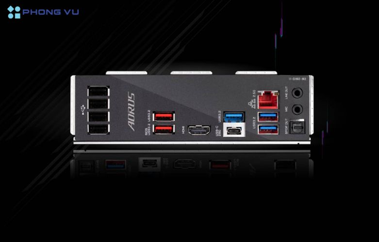 Kết nối toàn diện với ba khe PCIe x16, ba khe M.2 NVMe và cổng USB Type C hiện đại
