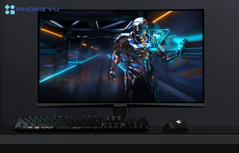 Màn hình Gigabyte GS32QC mang đến trải nghiệm hình ảnh sống động, đáp ứng nhu cầu linh hoạt về không gian làm việc và giải trí