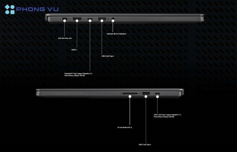 Với hệ thống kết nối hiện đại, Asus ROG Zephyrus G16 GU605CX-QR083W đảm bảo khả năng tương thích cao và đáp ứng nhu cầu sử dụng đa dạng của người dùng