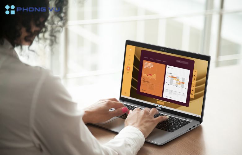 Laptop Dell Latitude 5450 mang đến trải nghiệm hình ảnh sắc nét trong từng khung hình, giúp người dùng làm việc, giải trí đạt hiệu quả cao