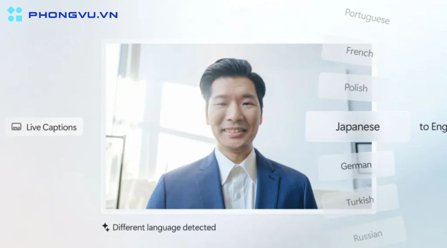 Tính năng Live Captions trên laptop AI chuẩn Copilot + PC mang đến khả năng tạo phụ đề tự động thời gian thực