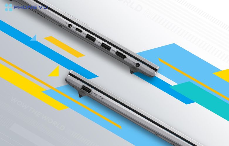 Pin 42Wh bền bỉ, sạc nhanh, kết nối toàn diện USB Type-C, HDMI, WiFi 6 trên Asus Vivobook 15 X1504VA-BQ2076W