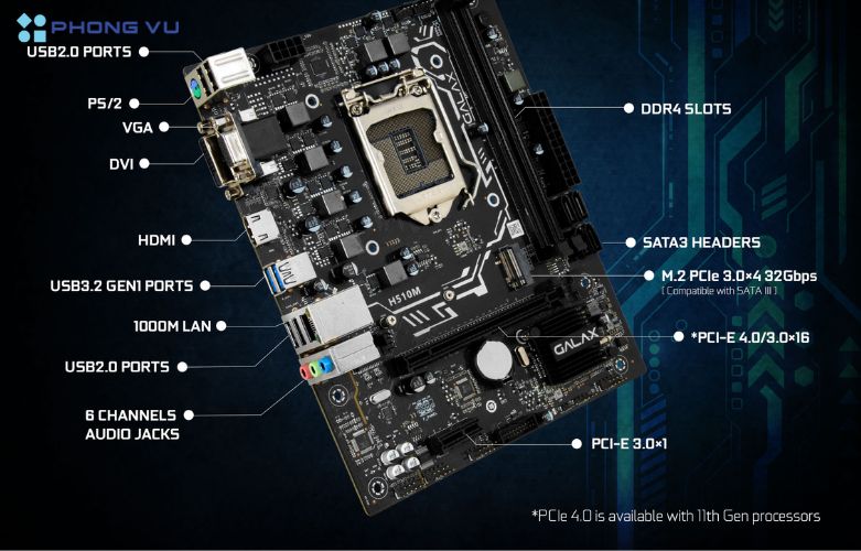 Mainboard Intel nổi bật với hiệu suất ổn định, độ bền cao, tương thích hoàn hảo với CPU Intel