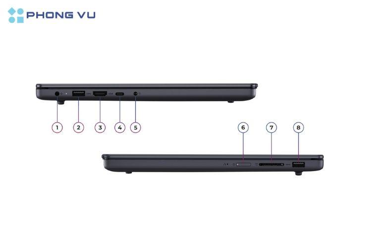 Laptop Lenovo IdeaPad Slim 3 14IRH10 - 83K00009VN đáp ứng tốt nhu cầu kết nối đa dạng trong công việc và giải trí, hỗ trợ đầy đủ cho cả thiết lập cố định lẫn di động tiện lợi