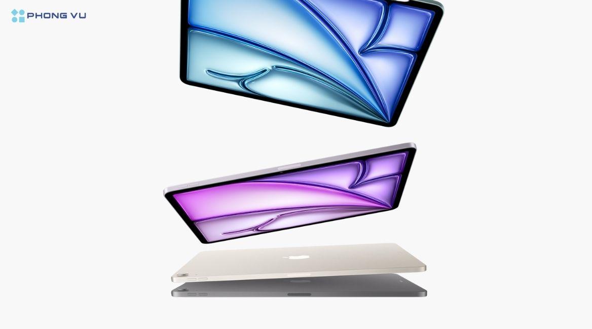 Thiết kế của iPad Air M3 mỏng nhẹ đặc trưng, chất liệu nhôm nguyên khối mang phong cách hiện đại