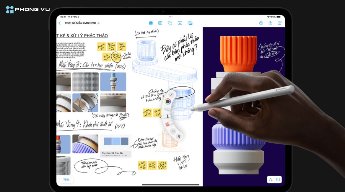 Apple Pencil Pro và Magic Keyboard đều kết nối tức thì qua cơ chế từ tính và sạc không dây, tạo nên hệ sinh thái di động
