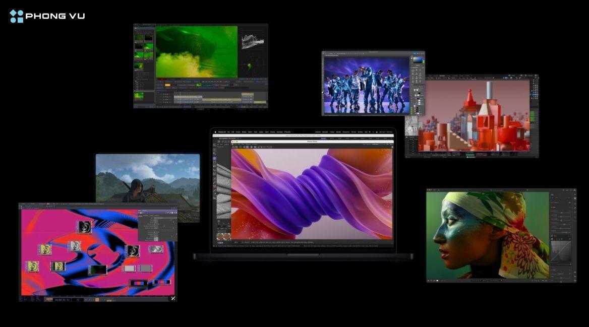 Sở hữu chip Apple Silicon mạnh mẽ, RAM đến 128GB và hỗ trợ AI, phục vụ tốt cho các tác vụ chuyên sâu