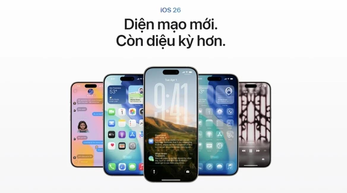 iOS 26 giới thiệu giao diện Liquid Glass hoàn toàn mới