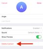 Select "Delete Contact"