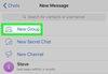 "Create New Group" option on iPhone