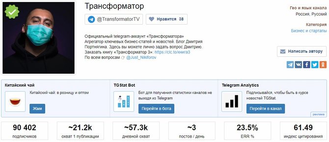 Канал в Телеграм Трансформатор