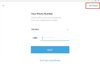 Input field for a mobile phone number in the Telegram desktop application